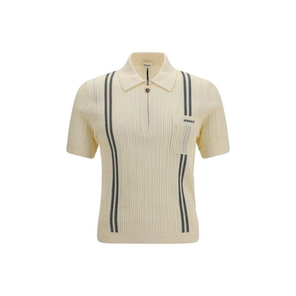 Versace Beige Cotton Polo Men's Shirt